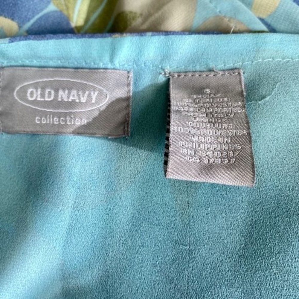 Old Navy Skirt Lined Polyester Light Blue with Flowers Size 8 - Picture 4 of 7